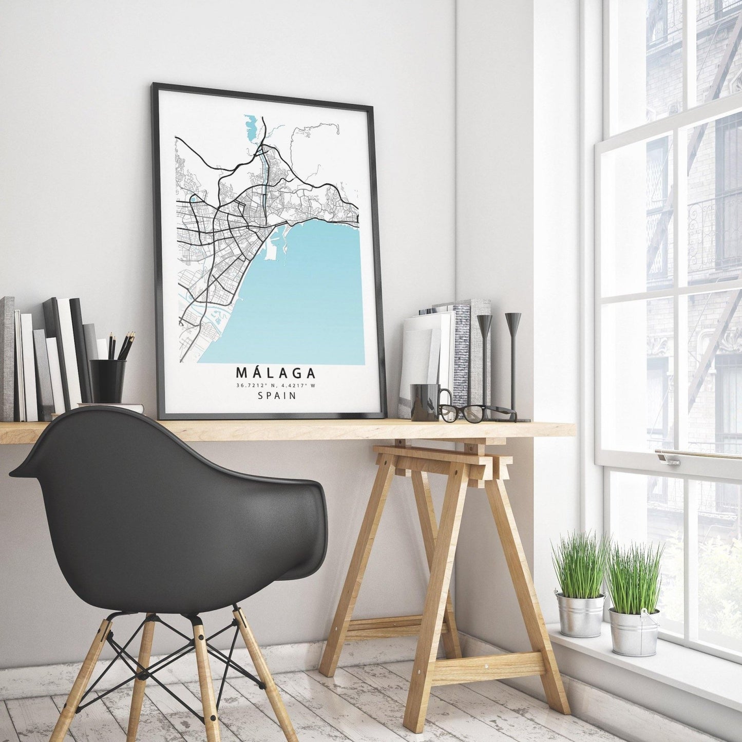 MALAGA Street Map Print - 98typesEurope Maps