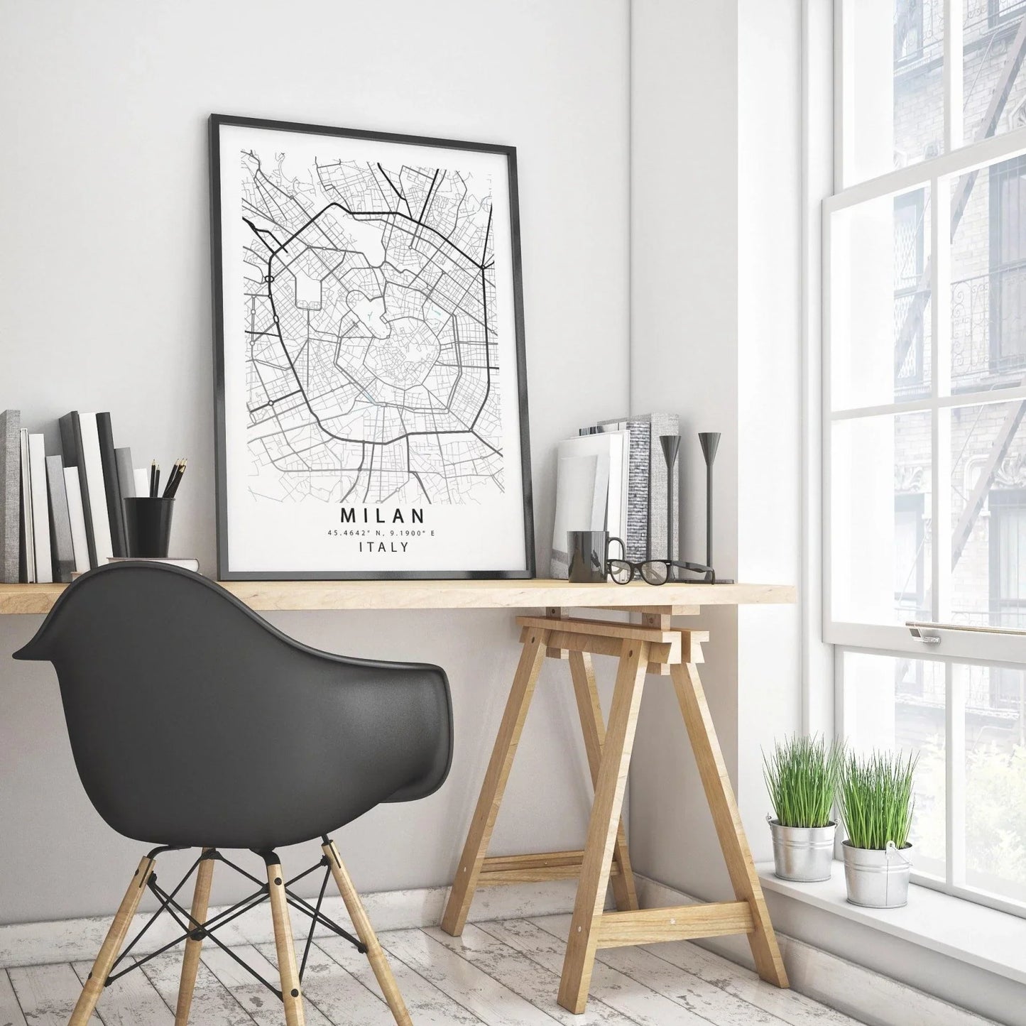 Milan City Map Print - Italy Street Map Wall Art Poster UK by 98types