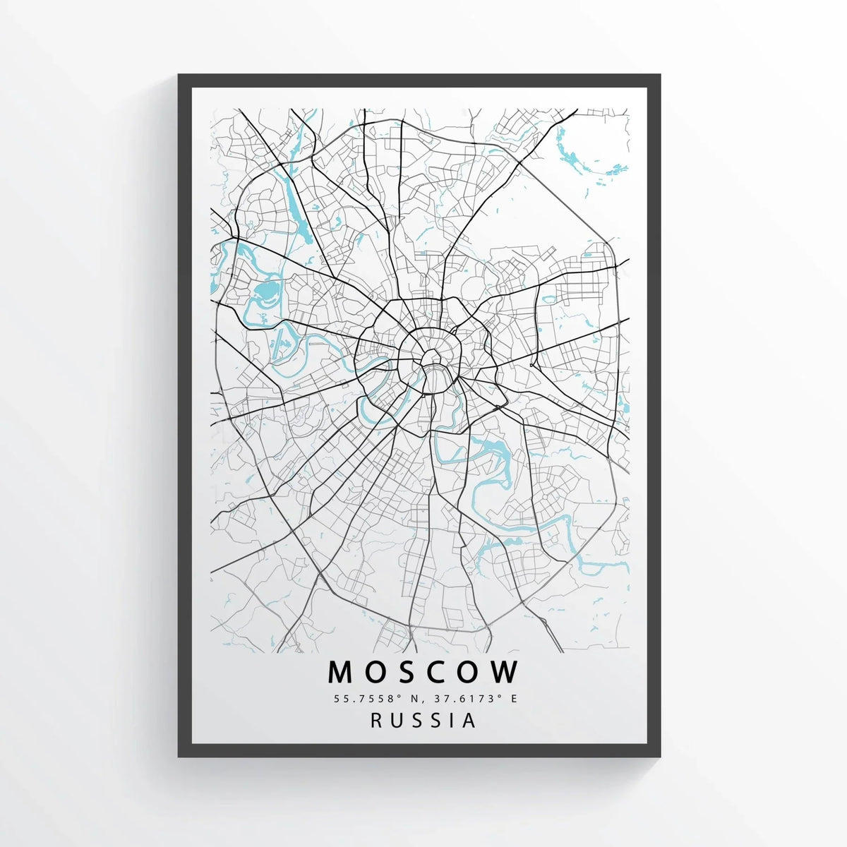 MOSCOW Russia Map Print - 98types