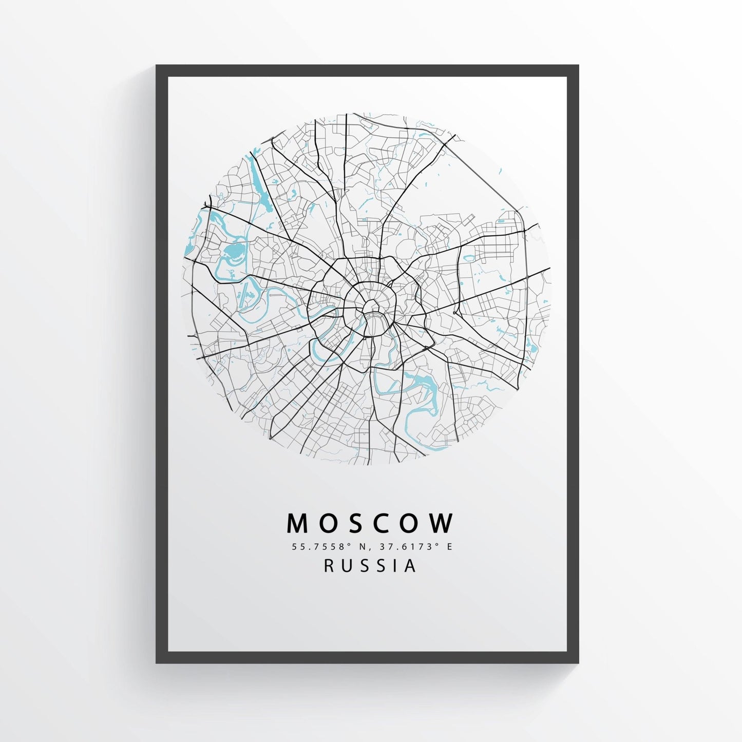 MOSCOW Russia Map Print - 98types