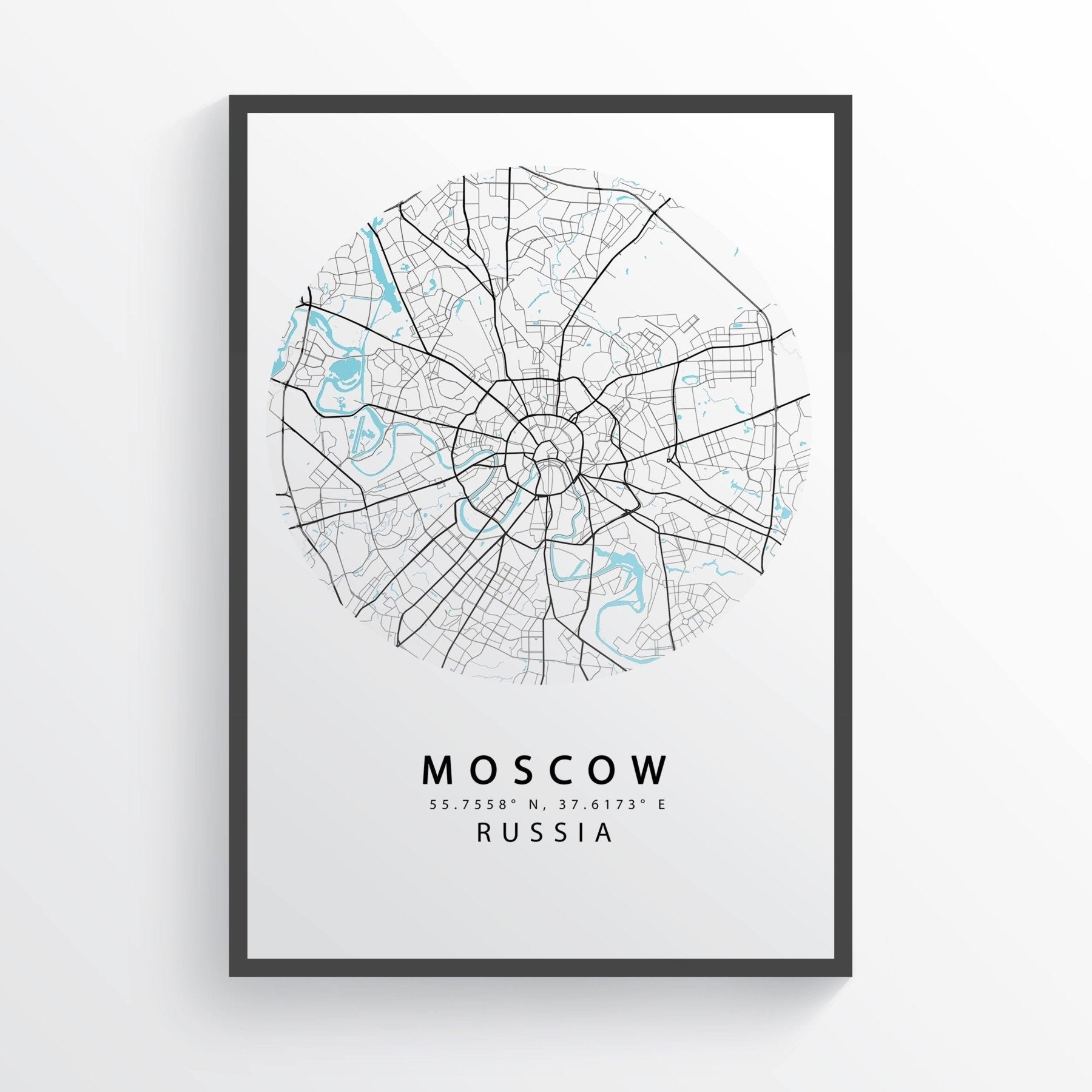 MOSCOW Russia Map Print - 98types