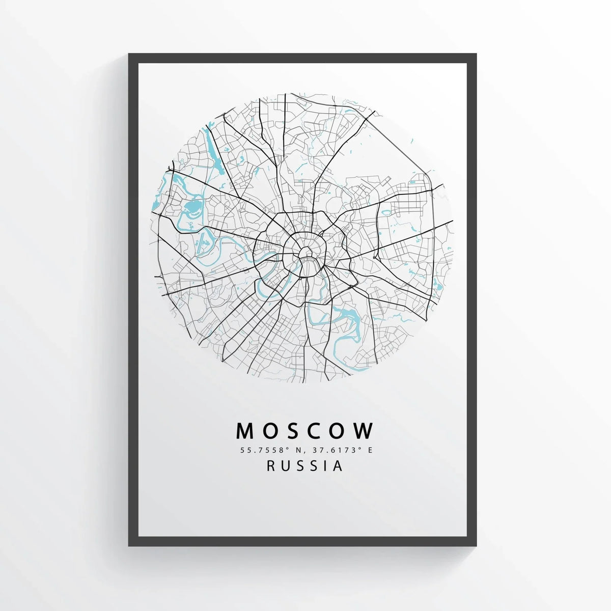 MOSCOW Russia Map Print - 98types