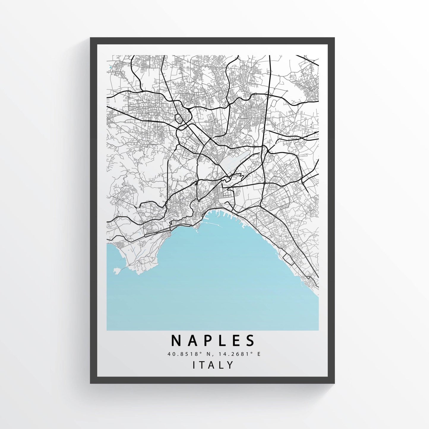 NAPLES Area Italy Map Print - 98typesEurope Maps
