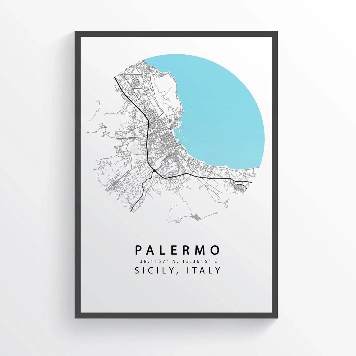 PALERMO Italy Map Print - 98types