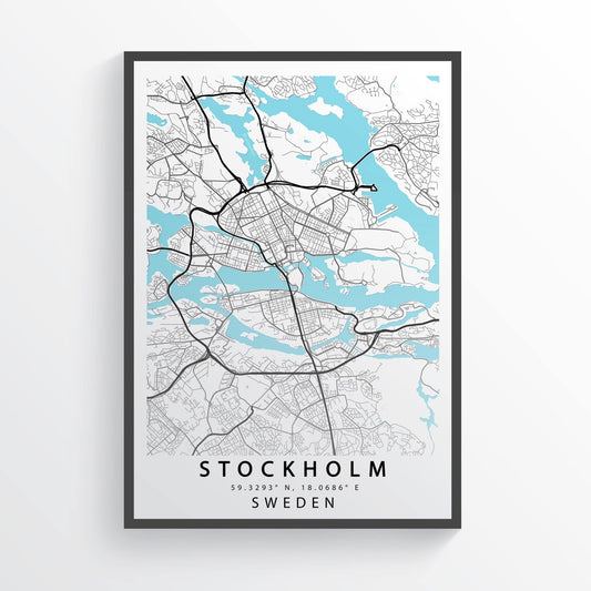 STOCKHOLM Sweden Map Print - 98types