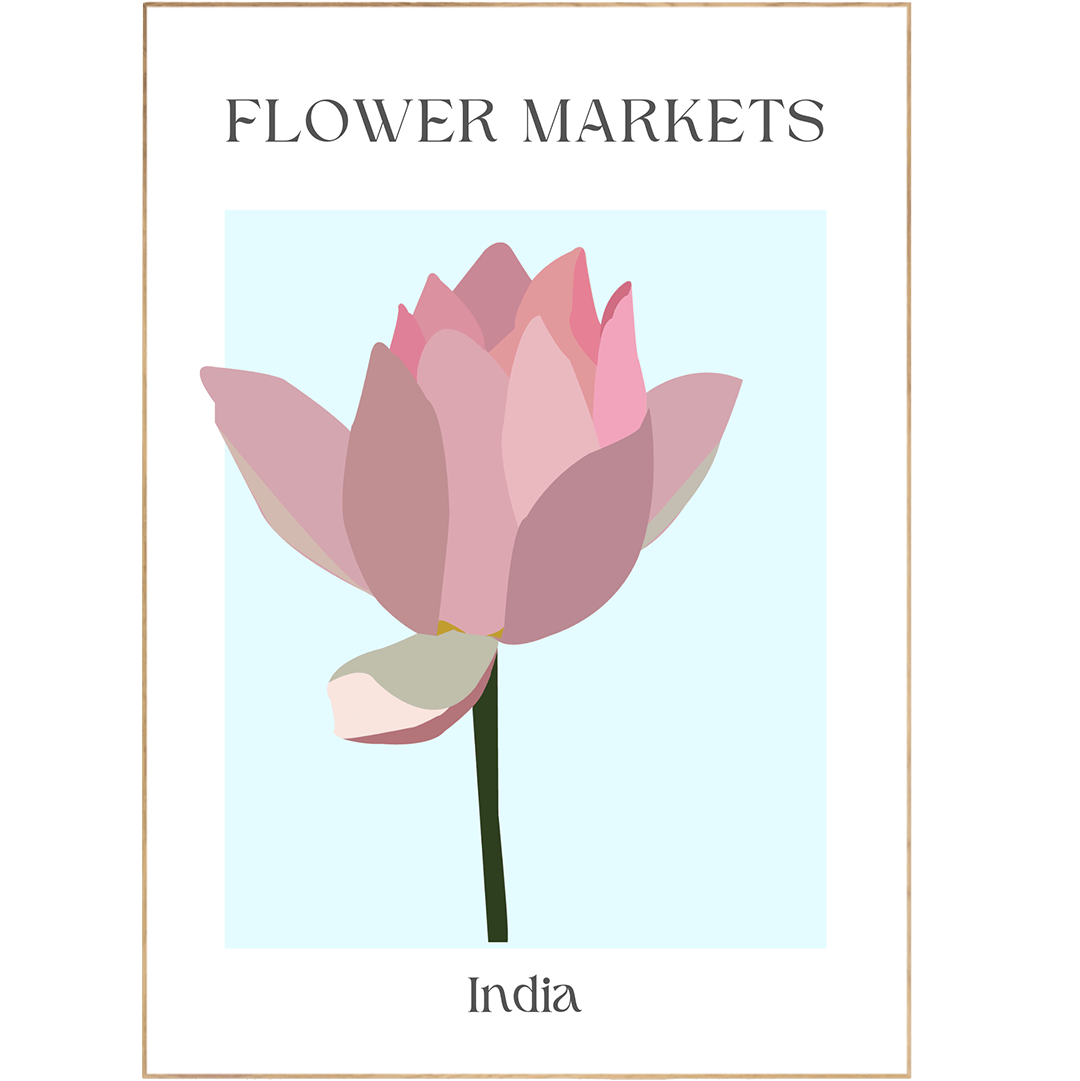 India Flowers Market Print - 98typesFlowers Market