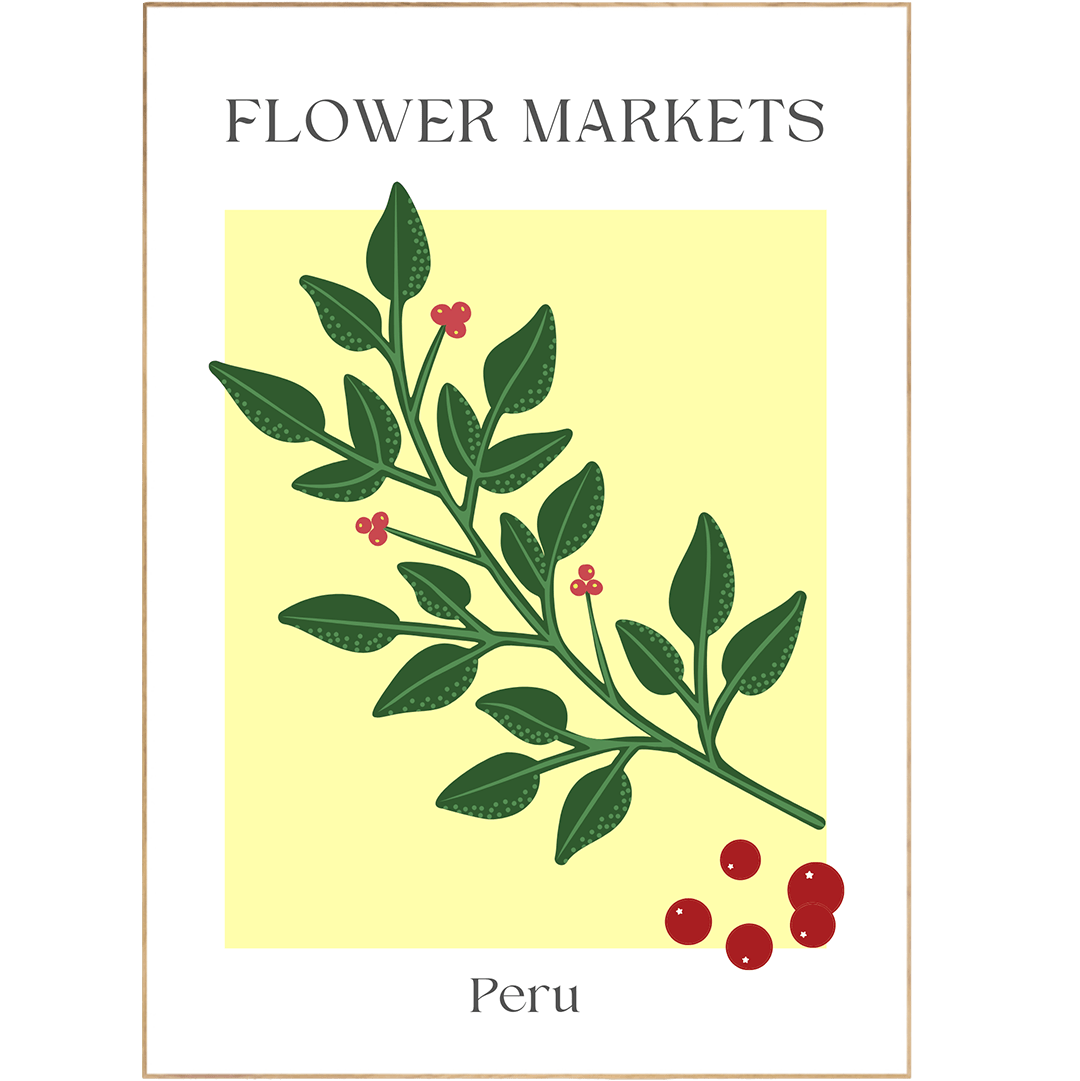 Peru Flowers Market Print - 98types