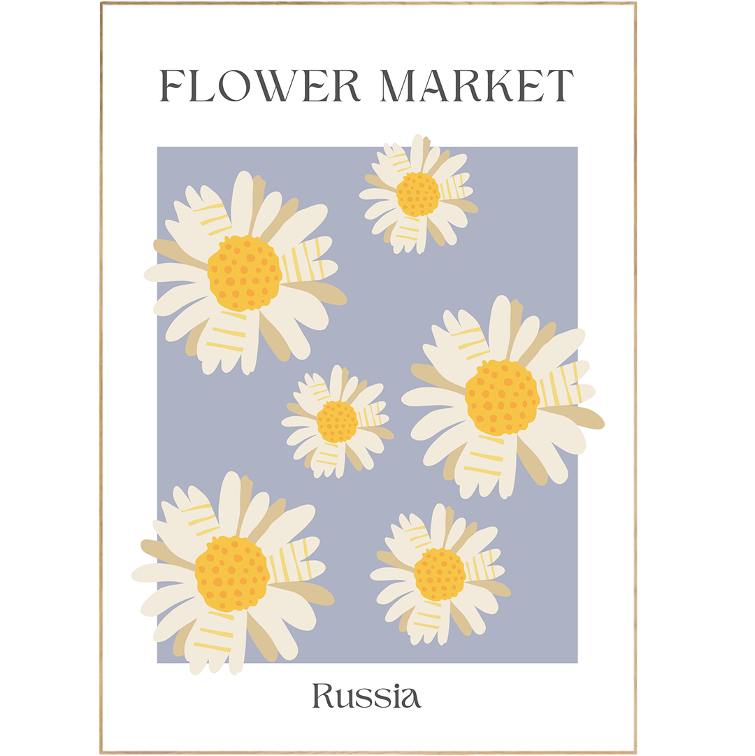 Rusia Flowers Market Print - 98typesFlowers Market