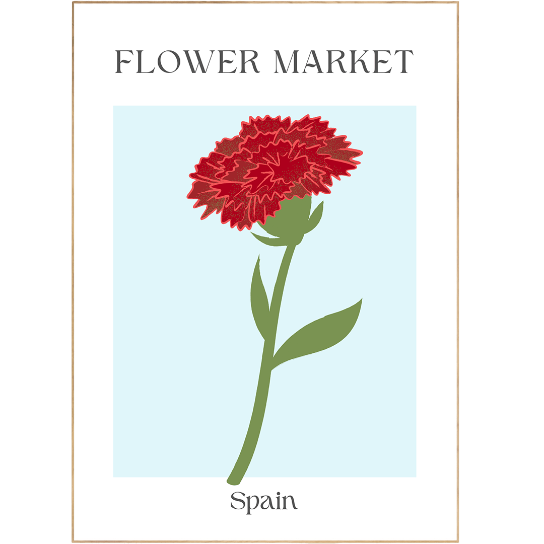 Spain Flowers Market Print - 98typesFlowers Market
