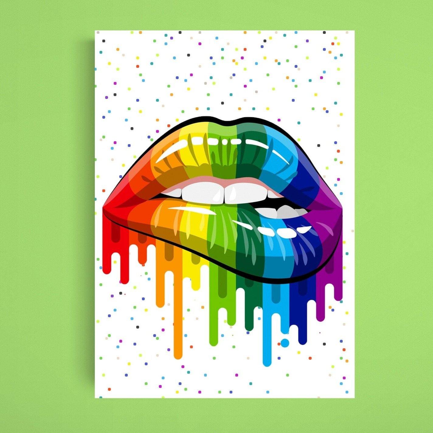 Colored kisses Gay Pride Print - 98types