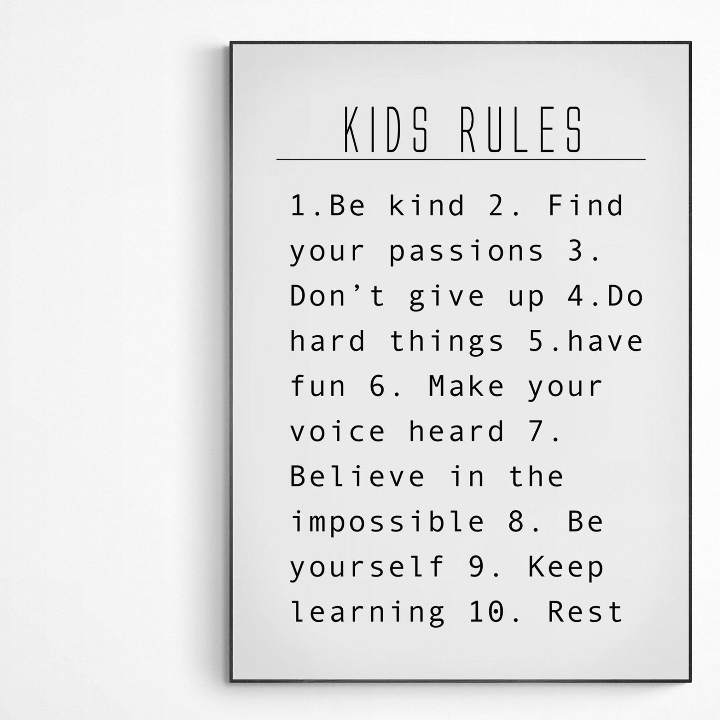 Kids Rules House Print - 98types