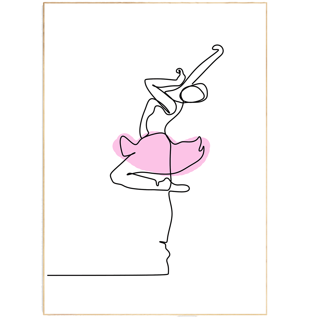 Ballet Dancer Line Art Print - 98types