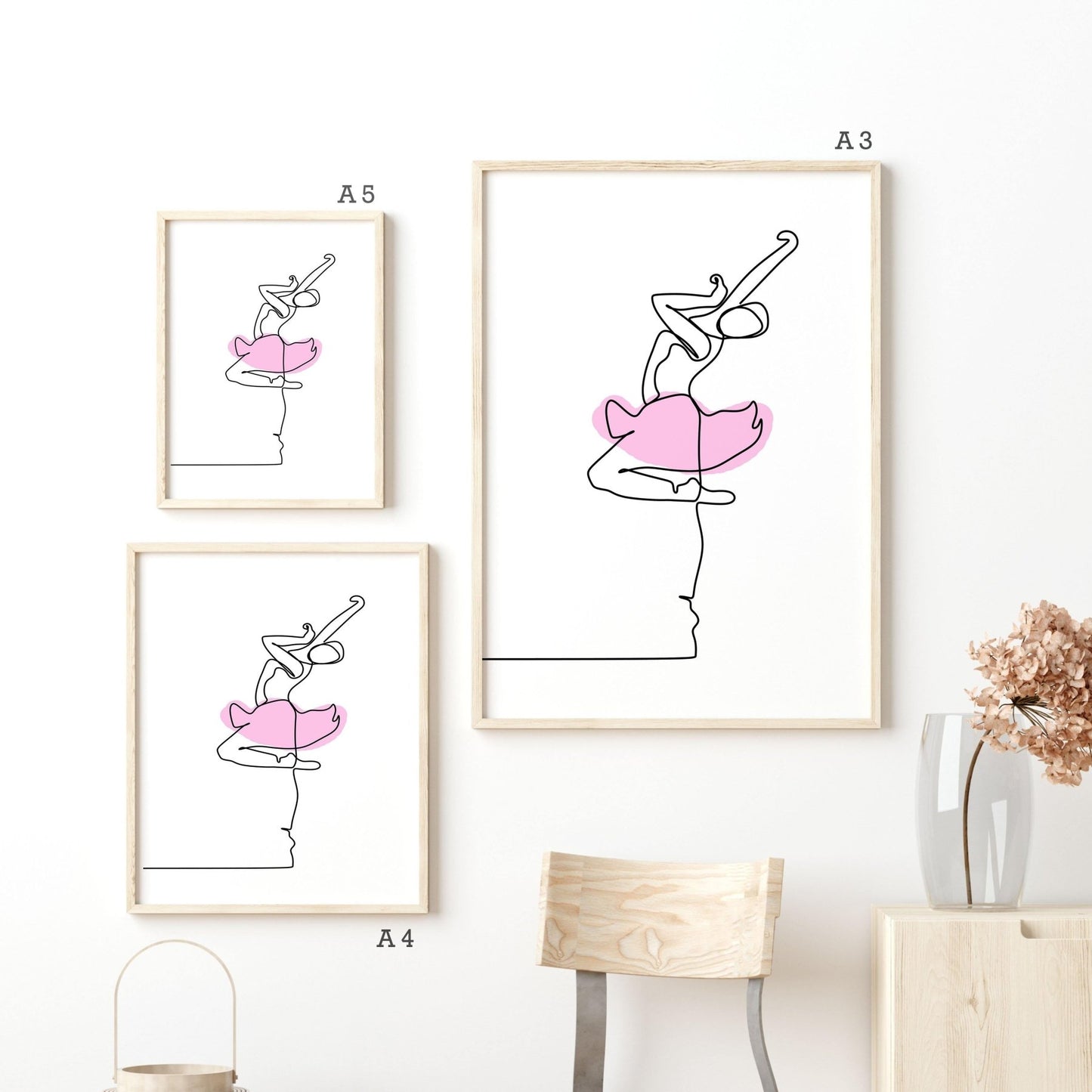 Ballet Dancer Line Art Print - 98types