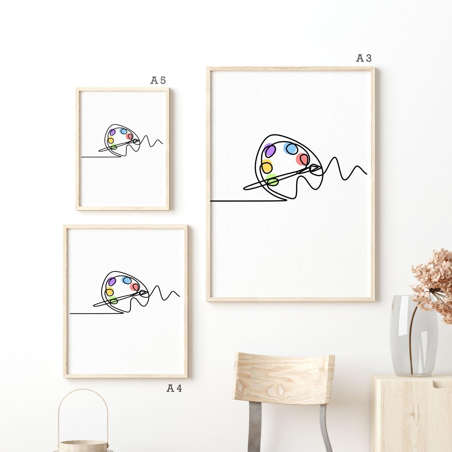 Colour Palette Line Art Print - 98types