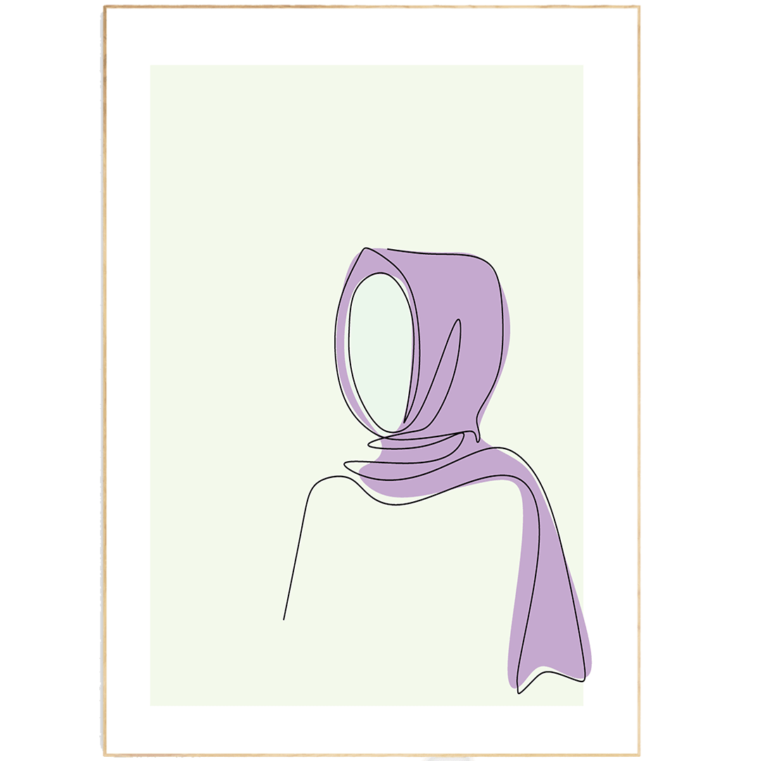 Elegant woman Line Art Print - 98types