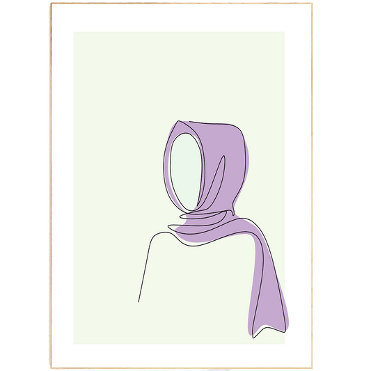 Elegant woman Line Art Print - 98types