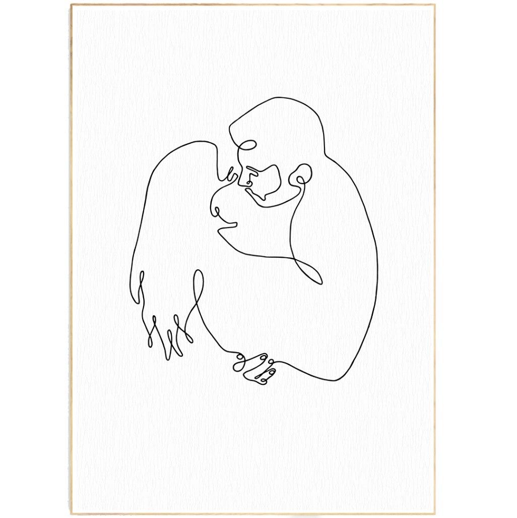 Love me Forever Line Art Print - 98types