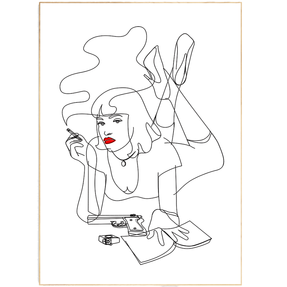 Pulp fiction Line Art Print - 98types