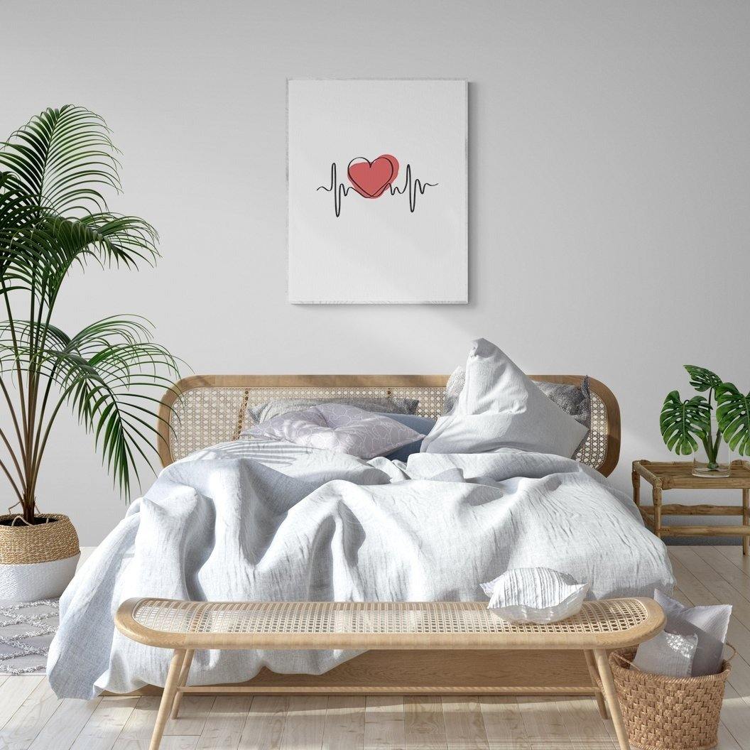 Red Love Line Art Print - 98typesLine Art