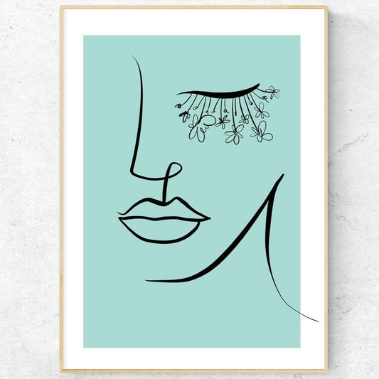 Spring Tears Line Art Print | Contemporary Minimal Wall Decor | Scandi Design Style - 98types