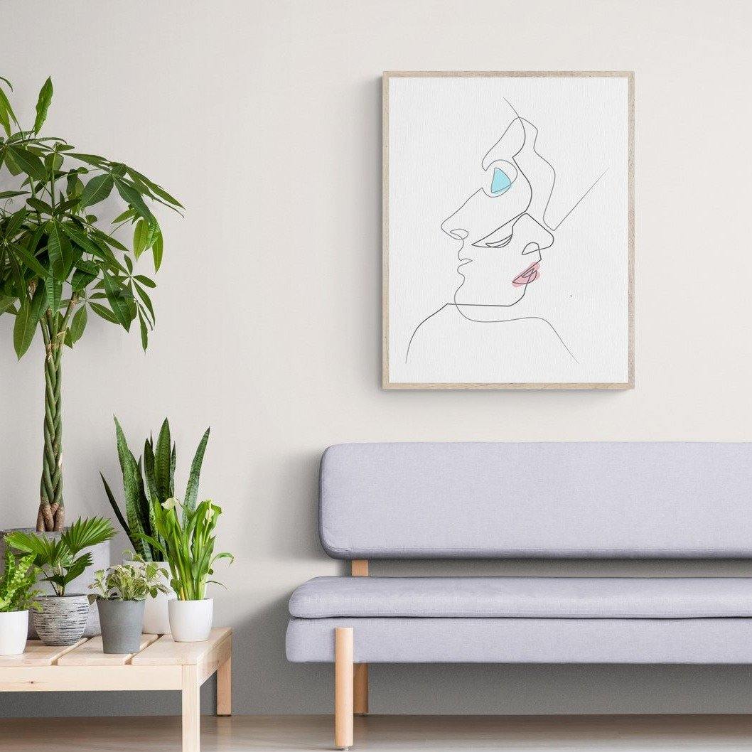 We are one Line Art Print - 98types