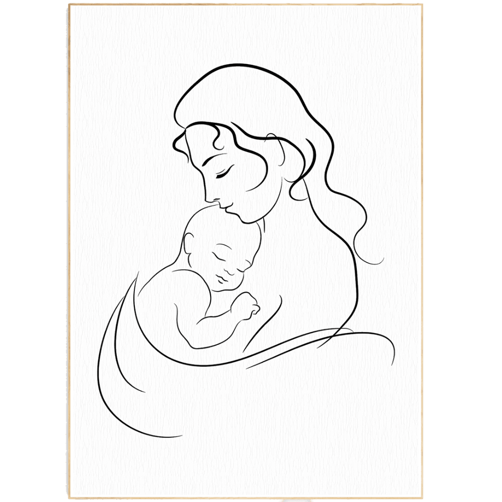Woman giving love Line Art Print - 98types