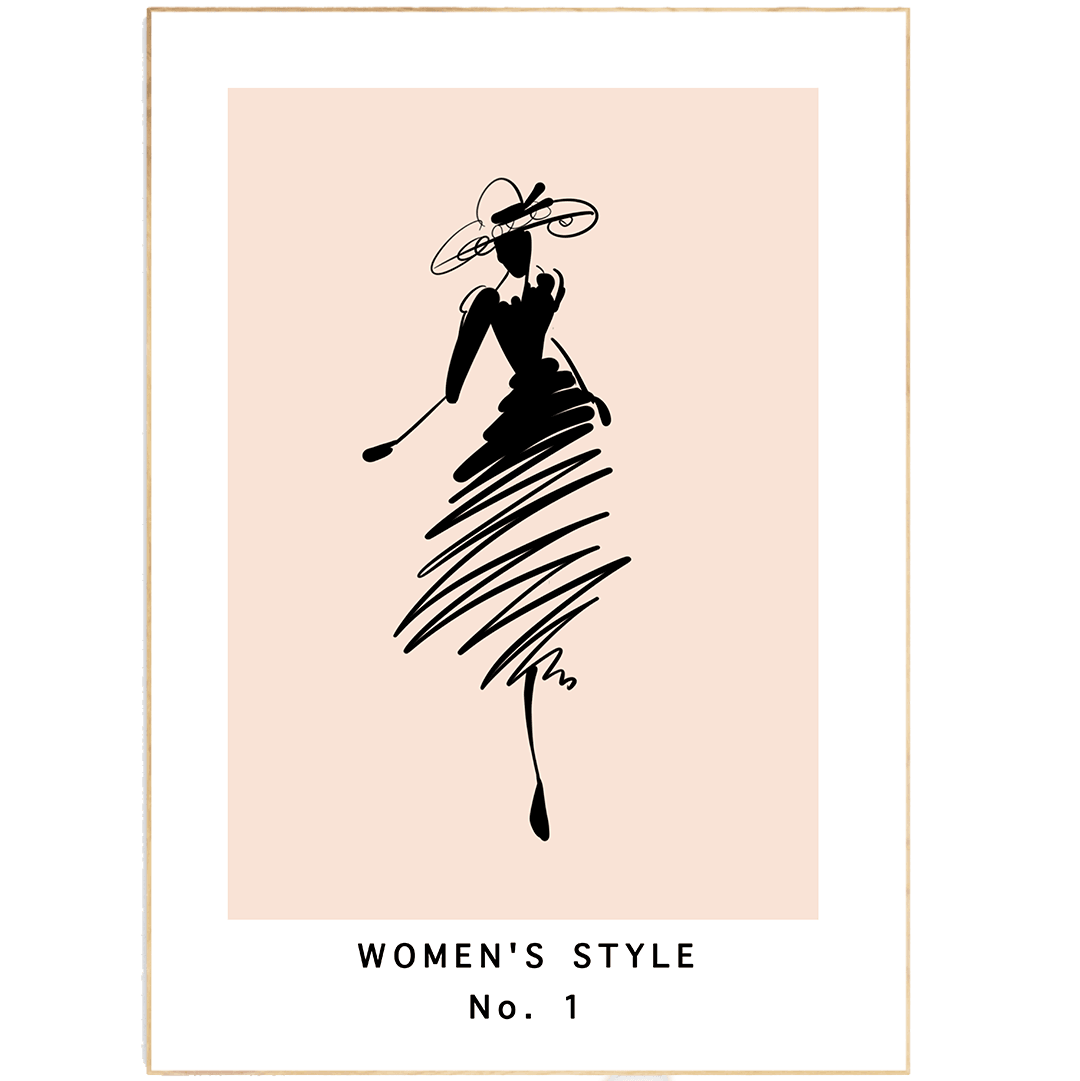 Woman Style No 1 Line Art Print - 98types