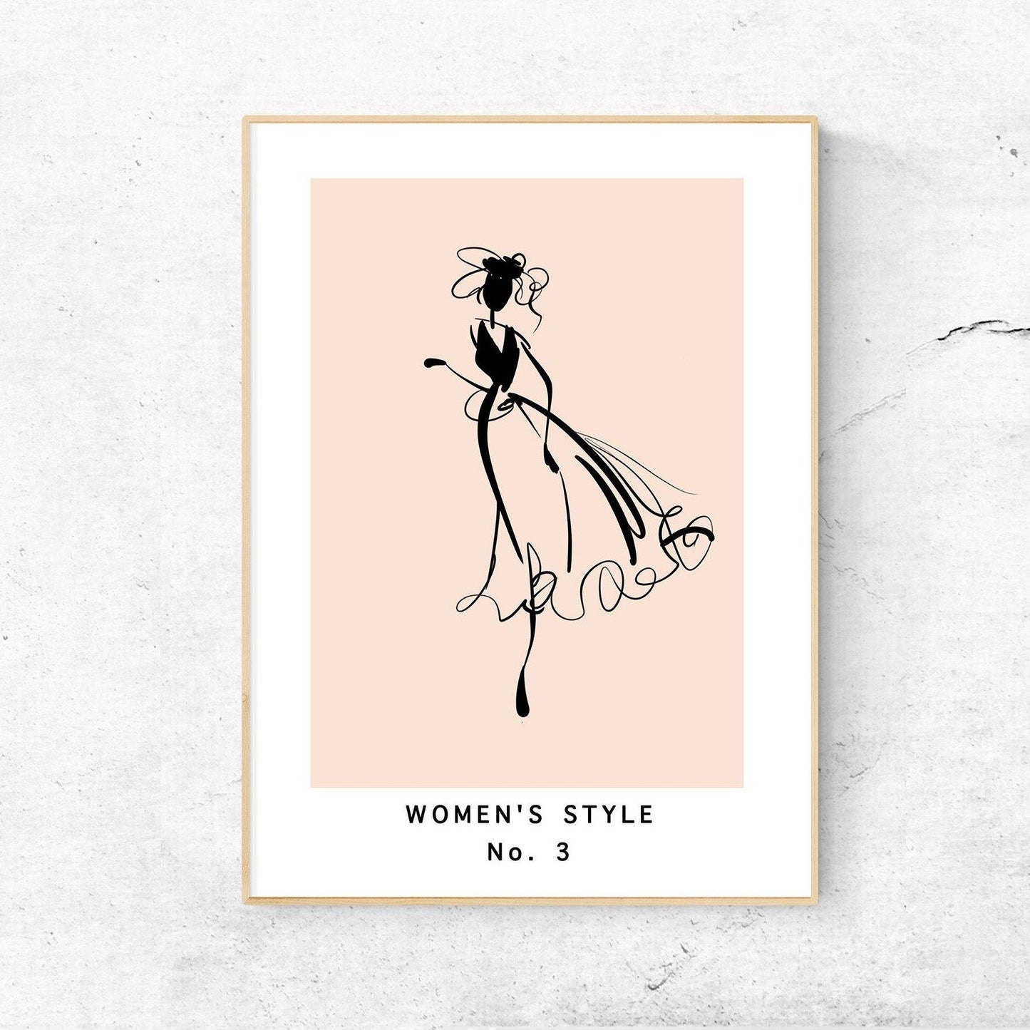 Woman Style No 3 Line Art Print - 98typesLine Art
