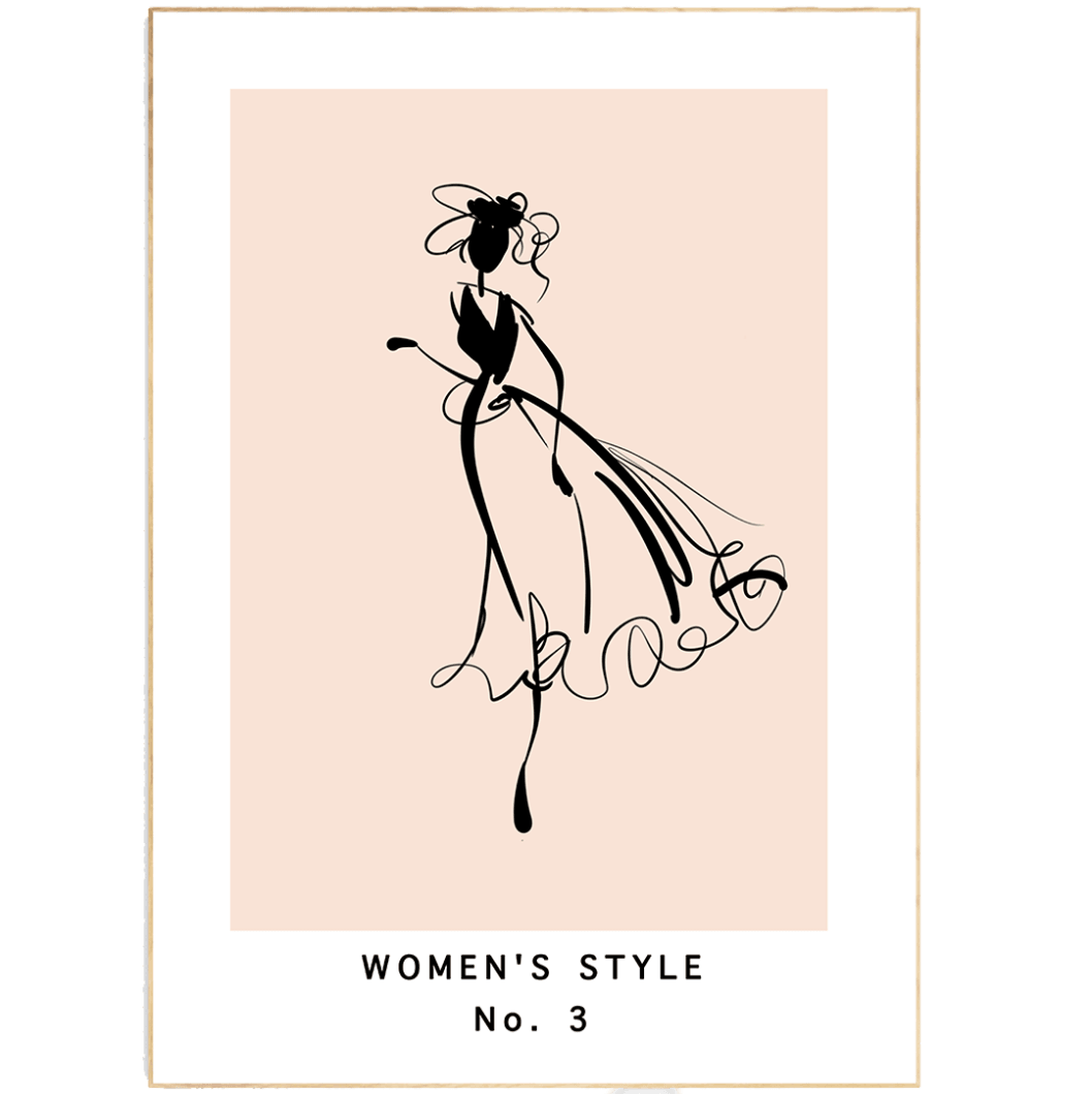 Woman Style No 3 Line Art Print - 98typesLine Art