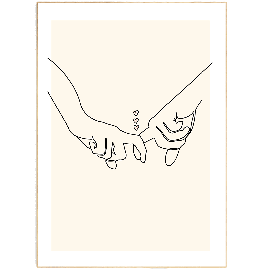 You and Me Alone Line Art Print - 98types
