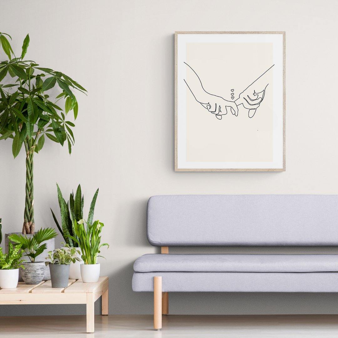 You and Me Alone Line Art Print - 98types