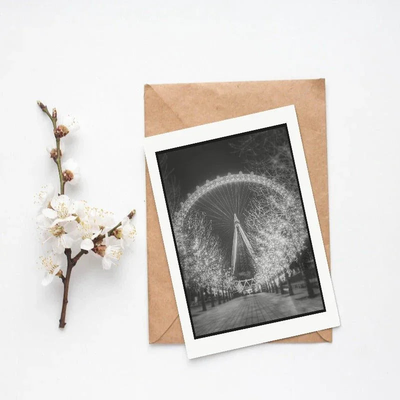 London Eye Black And White Night Print - 98types