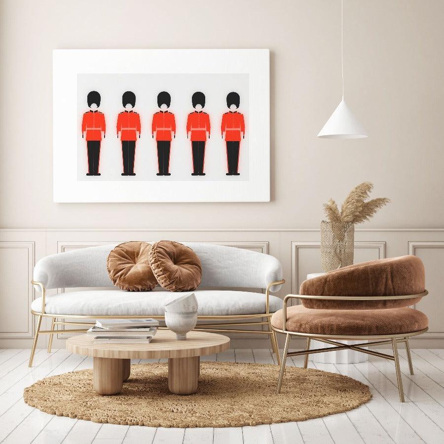 Queen's Guard Buckingham Palace photography print — Household cavalry bearskin scarlet tunic ceremony wall art UK - 98types