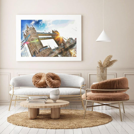 Tower Bridge London summer photography print — Victorian bascule bridge blue sky summer Thames wall art UK - 98types