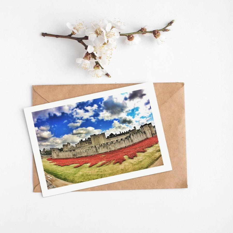 Tower of London Poppies photography print — Blood Swept Lands ceramic poppies WW1 centenary moat installation wall art UK - 98types
