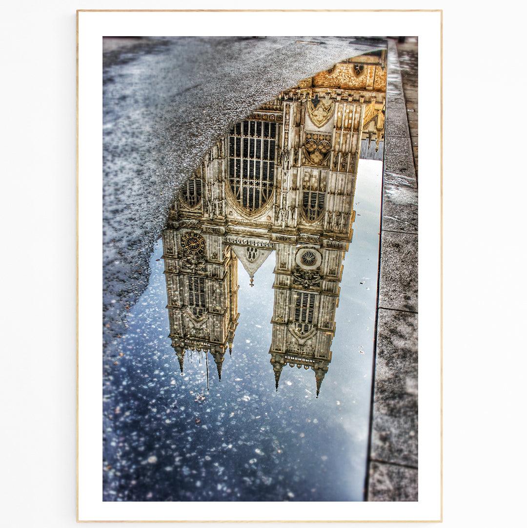 Westminster Abbey Reflection Puddle Poster - 98types