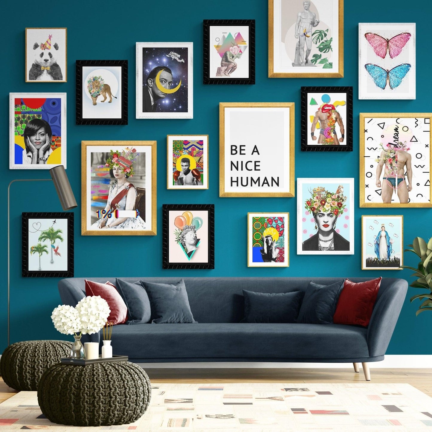 Be a Nice Human Quote Print - 98types