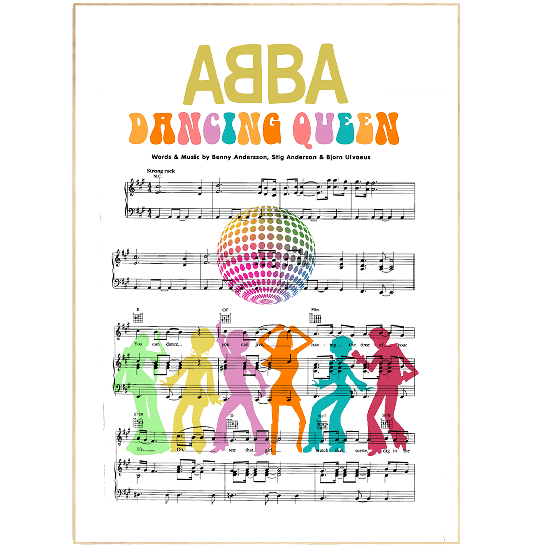 ABBA • Dancing Queen Song Lyric Print - 98typesMusic