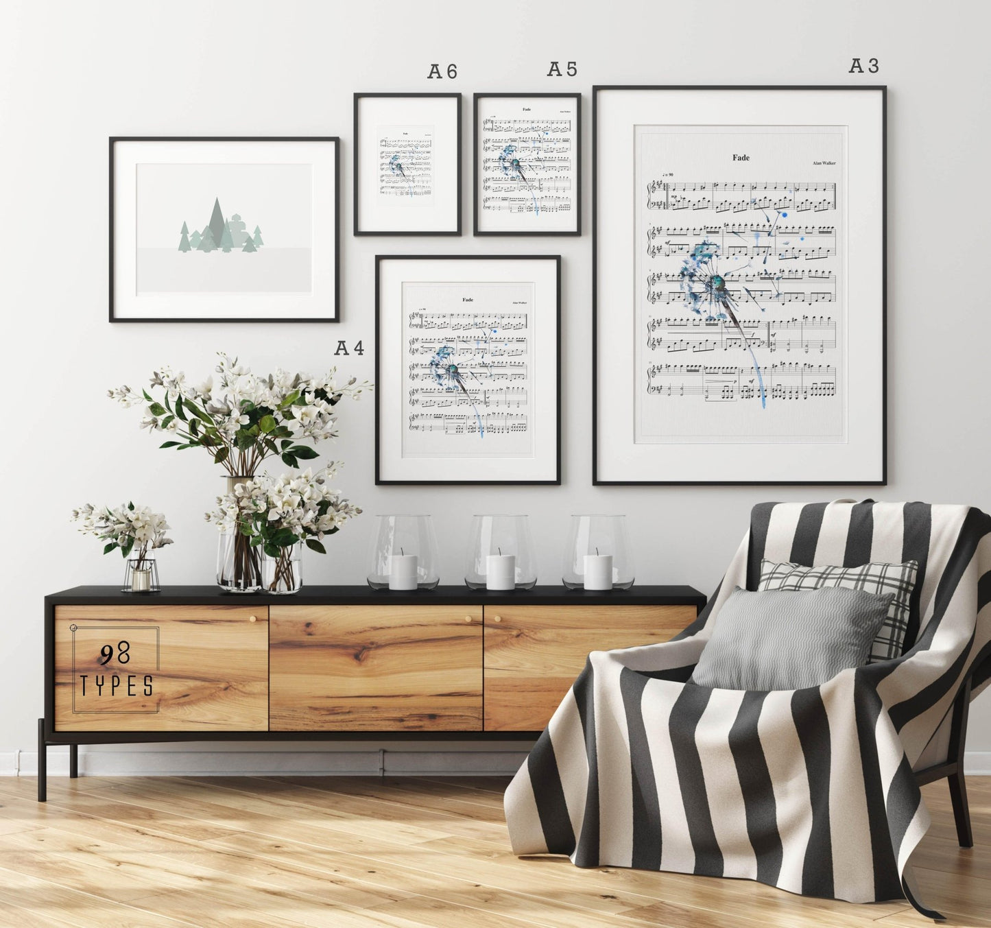 Alan Walker - Faded Theme Song Print | Sheet Music Wall Art - 98typesMusic