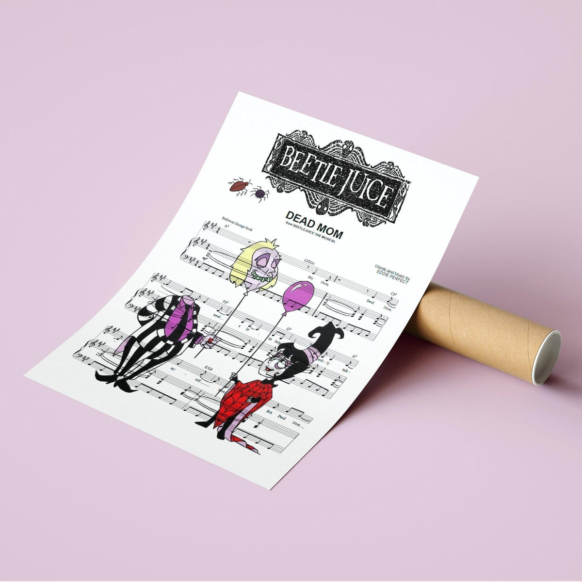 Beetlejuice the Musical ~ Dead Mom Song Music Print song lyric print by 98 Types – view 2