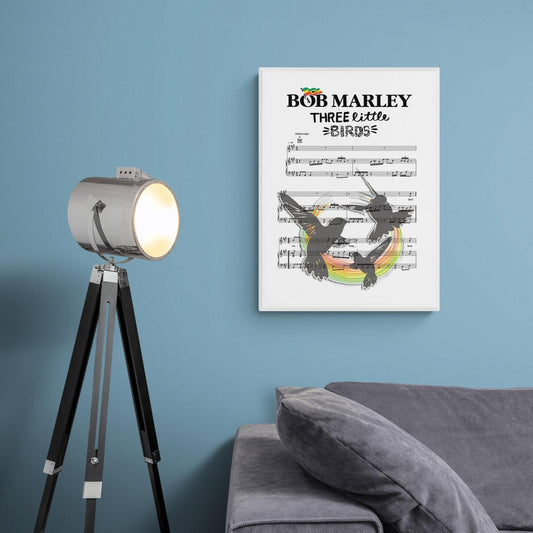 Bob Marley Three Little Birds 1977 song lyric print UK — reggae Exodus wall art 260gsm archival matte Camden Market