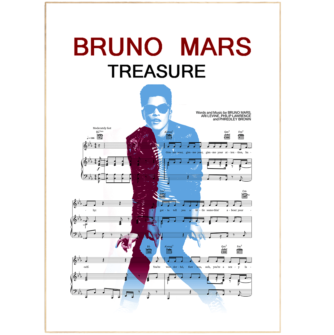 Bruno Mars - Treasure Poster - 98typesMusic