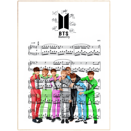BTS Butterfly Song Print | Sheet Music Wall Art - 98types
