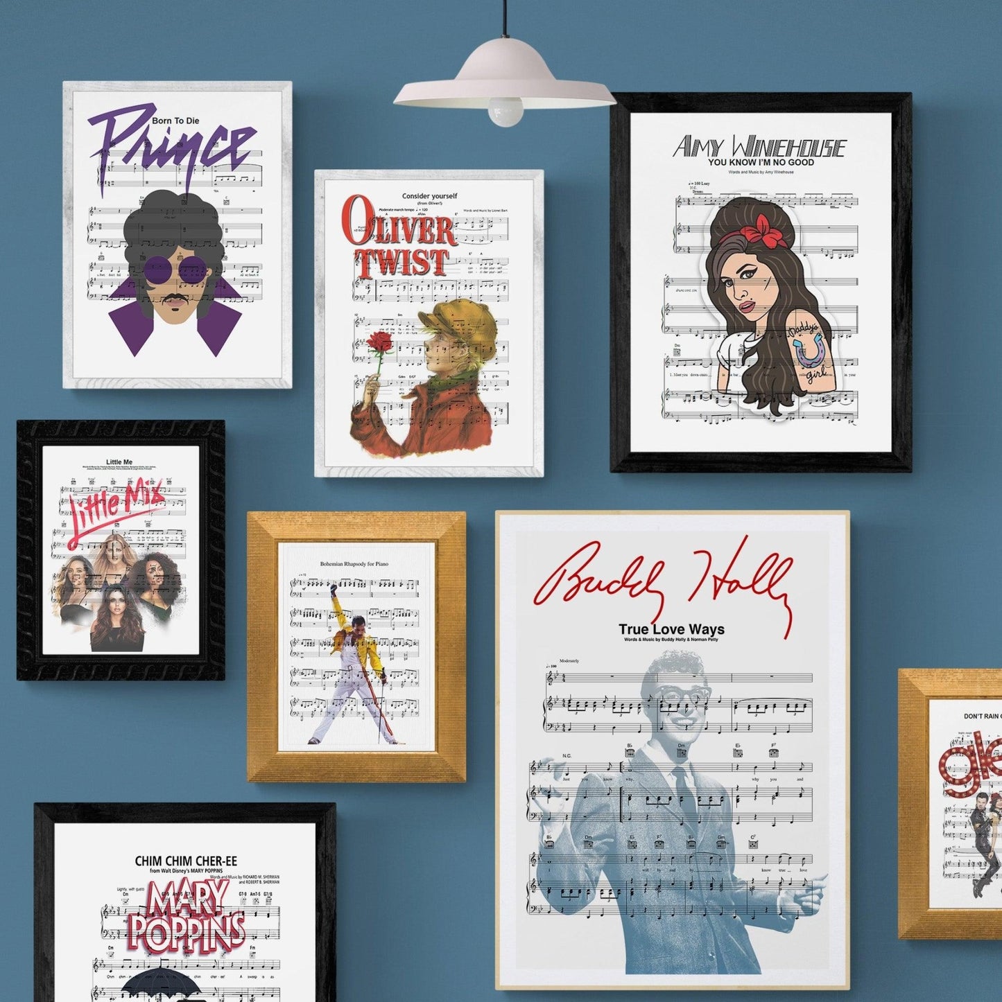 Buddy Holly true love ways Song Print - 98typesMusic