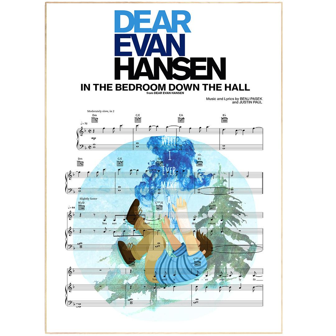 Dear Evan Hansen - IN THE BEDROOM DOWN THE HALL Poster - 98types