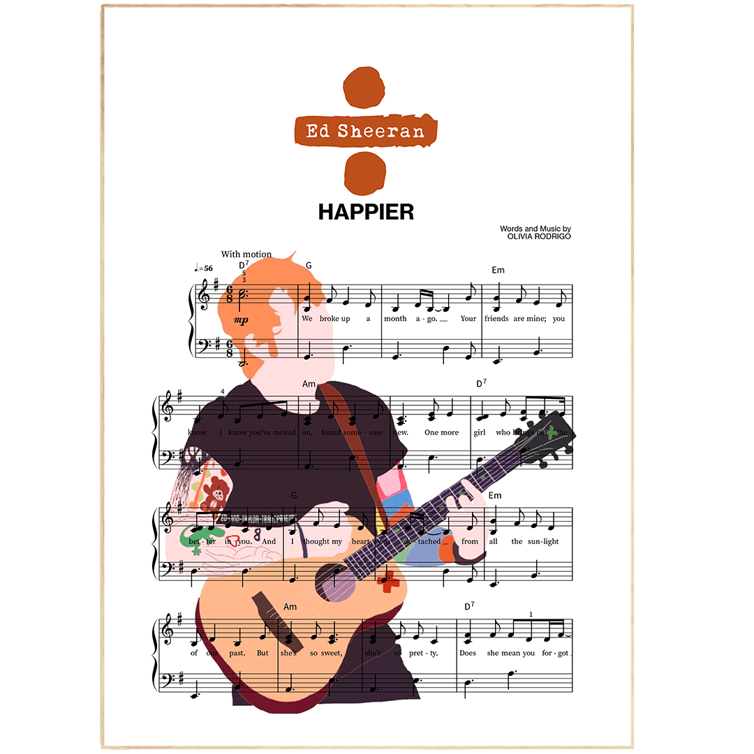 Ed Sheeran - Happier Poster - 98types