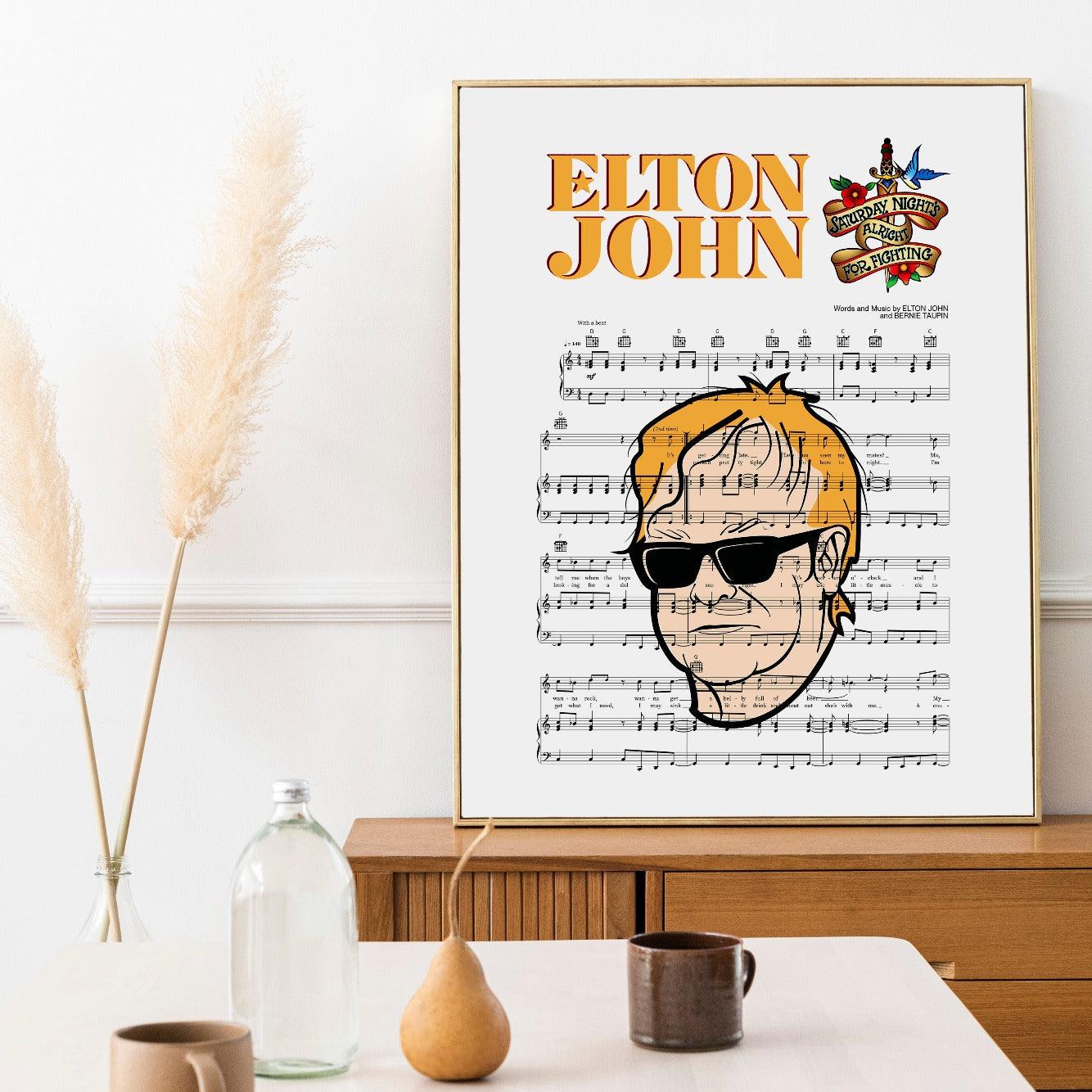 Elton John - SATURDAY NIGHT’S ALRIGHT Poster - 98types