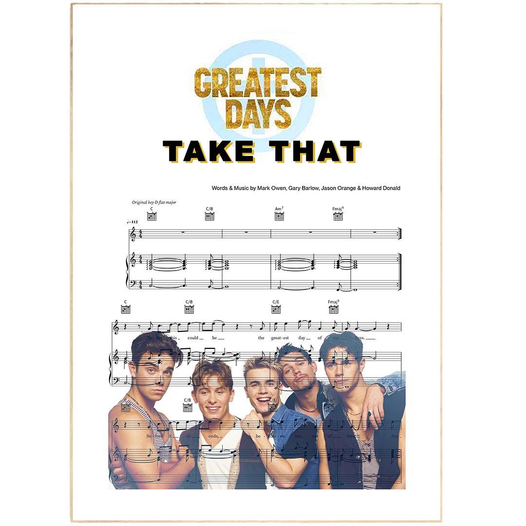 Greatest Day – Take That Poster - 98typesMusic
