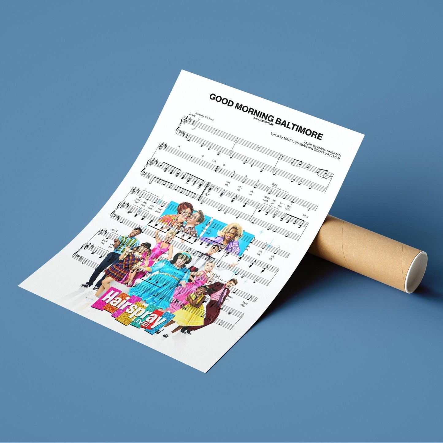 Hairspray Good Morning Baltimore lyric print UK — Broadway West End musical wall art 260gsm archival matte Camden