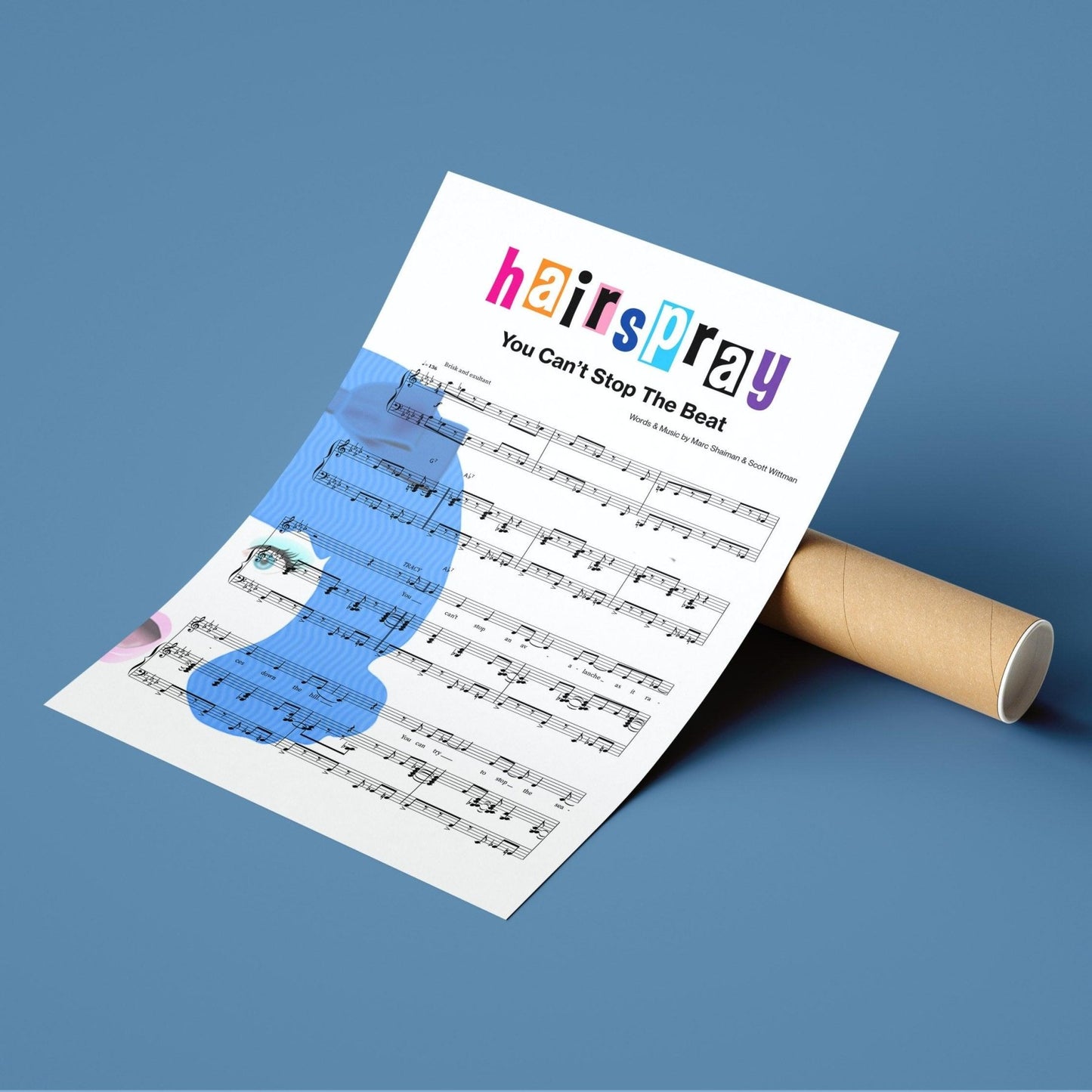 Hairspray You Can't Stop the Beat lyric print UK — Broadway finale musical wall art 260gsm archival matte Camden
